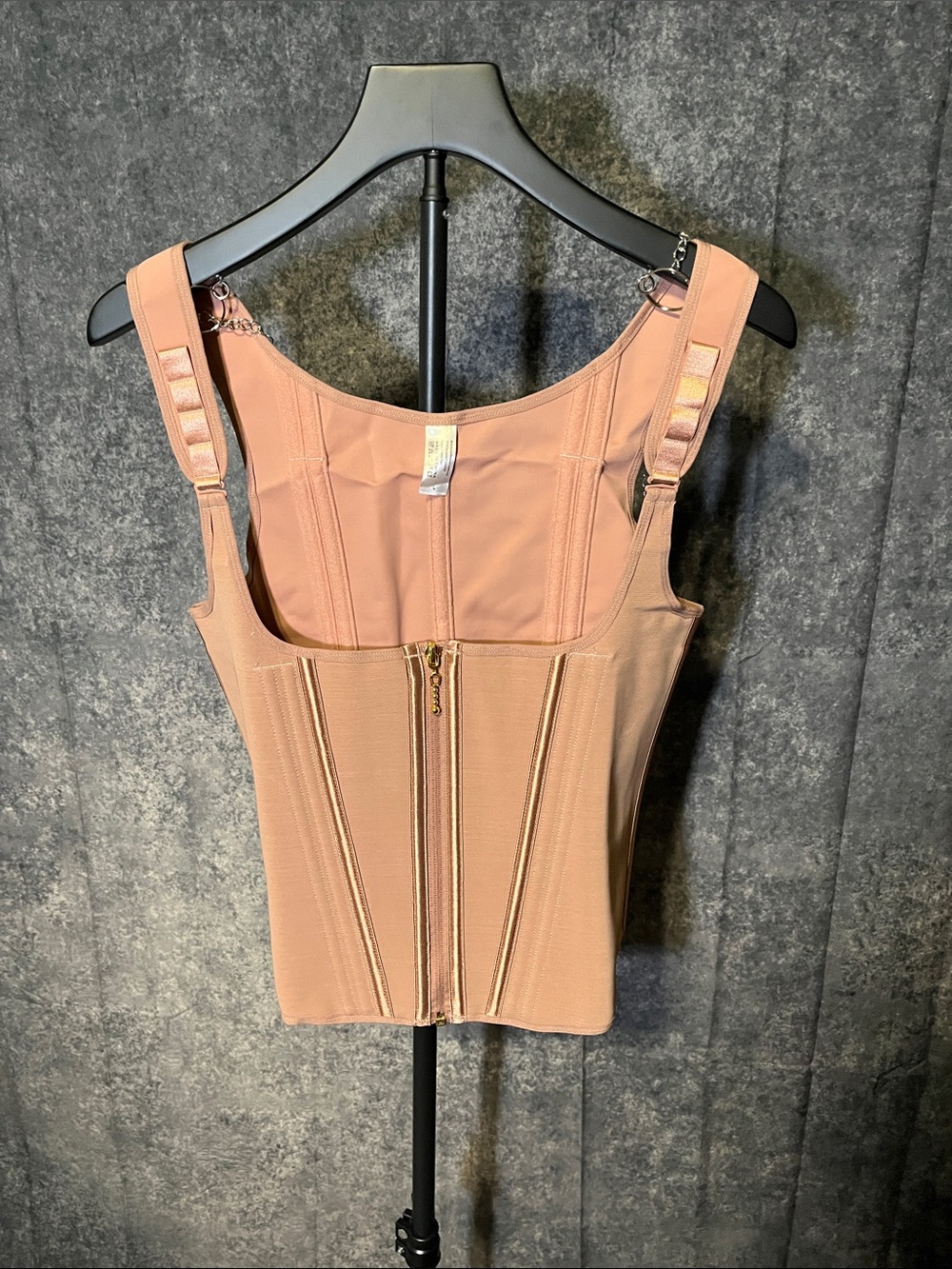 Women’s Blush Structured Corset Tank Top With Adjustable Straps